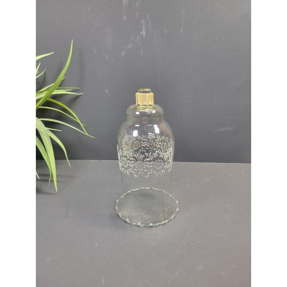 Vintage Homco Park Lane Pegged Votive Cross Floral Clear Etched